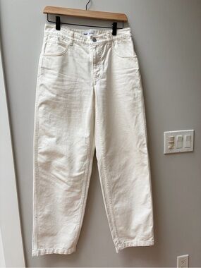 TNA Off-White High-Rise Straight Jeans - Cream